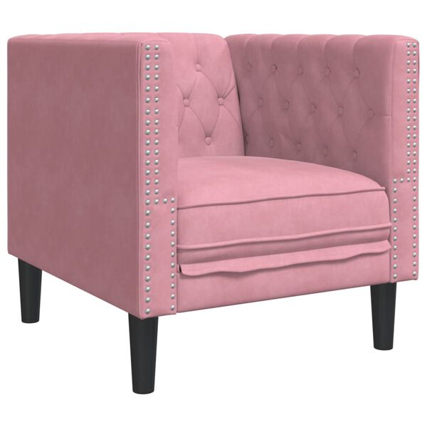 vidaXL Chesterfield-Sessel Rosa Samt