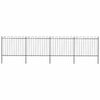 vidaXL Gartenzaun mit Rundbogen Stahl 671 x 150 cm Schwarz