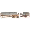 vidaXL Outdoor-Sofagarnitur mit Kissen 7 pcs Nat&uuml;rlich und Hellgrau