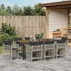vidaXL Garten Essgruppe 9 pcs Hellgrau Pulverbeschichteter Stahl