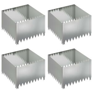 vidaXL Raseneinfassung 4 pcs 60 x 60 x 35 cm Stahl Silber