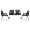 vidaXL Garten Essgruppe 3 pcs Schwarz und Anthrazit Poly-Rattan