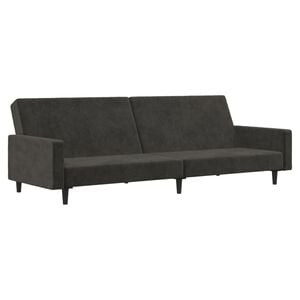 vidaXL Schlafsofa 2-Sitzer Dunkelgrau Samt