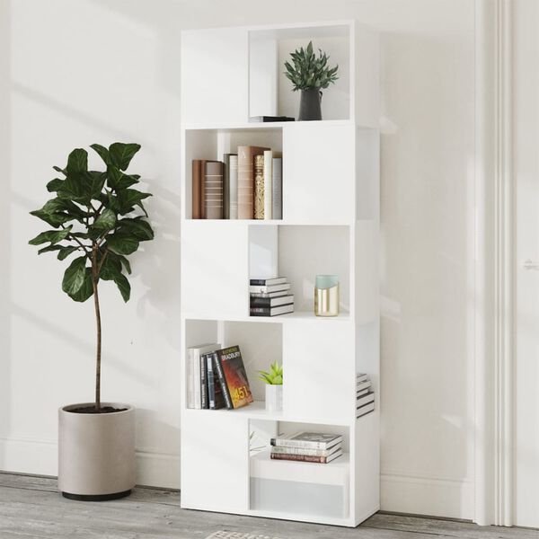 vidaXL B&uuml;cherregal Raumteiler Wei&szlig; 60x24x155 Holzwerkstoff