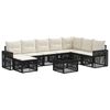 vidaXL Gartensofa-set 9 Stk. Schwarz und Cremewei&szlig; Poly-Rattan
