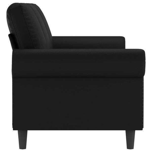 vidaXL 3-Sitzer-Sofa Schwarz 180 cm Kunstleder