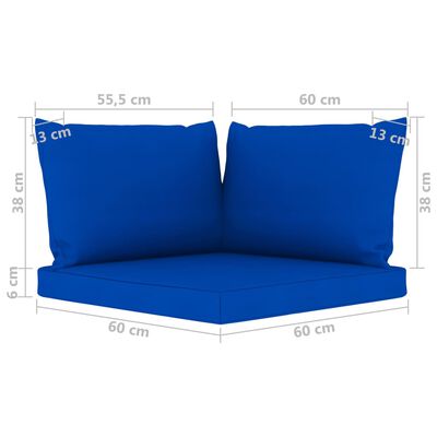 vidaXL Garten-Palettensofa 2-Sitzer mit Kissen in Blau Kiefernholz