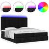 vidaXL Ottoman-Bett mit Matratzen & LEDs Schwarz 180x200 cm Stoff