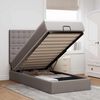 vidaXL Ottoman-Bett mit Matratze & LEDs Taupe 90x190 cm Stoff