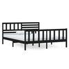 vidaXL Massivholzbett Schwarz 135x190 cm
