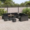 vidaXL Gartensofa-set mit Kissen 13 pcs Schwarz Poly-Rattan