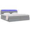 vidaXL Bett mit Stauraum und LED mit LED Hellgrau 200 x 200 cm Stoff