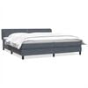 vidaXL Boxspringbett mit Matratzen Dunkelgrau 200x220 cm Samt