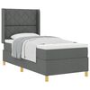vidaXL Boxspringbett mit Matratze Dunkelgrau 90 x 190 cm Stoff