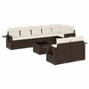 vidaXL 9-tlg. Garten-Sofagarnitur mit Kissen Braun Poly Rattan