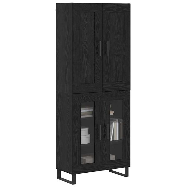 vidaXL Highboard Schwarz Eichen-Optik 69,5 x 34 x 180 cm Holzwerkstoff