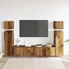 vidaXL 8-tlg. TV-Schrank-Set Wandmontage Altholz-Optik Holzwerkstoff