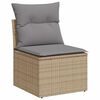 vidaXL 2-tlg. Garten-Sofagarnitur mit Kissen Beige Poly Rattan Akazie