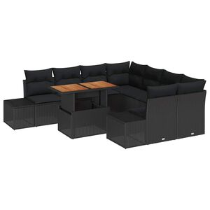 vidaXL Garten Essgruppe mit Kissen 9 pcs Schwarz und Braun