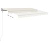 vidaXL Markise Manuell Einziehbar mit LED 3x2,5 m Creme