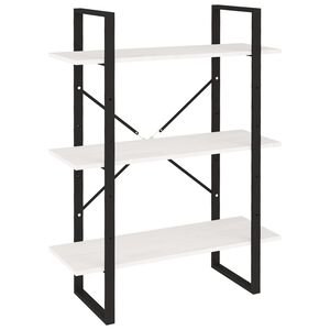 vidaXL B&uuml;cherregal 3 B&ouml;den Wei&szlig; 80x30x105 cm Massivholz Kiefer