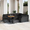 vidaXL Gartensofa-set mit Kissen 12 pcs Schwarz Poly-Rattan