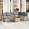 vidaXL Garten-Sofa-Set mit Kissen 9 pcs Beige und Hellgrau