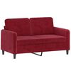 vidaXL 2-Sitzer-Sofa mit Kissen Weinrot 120 cm Samt
