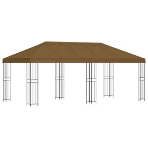 vidaXL Pavillon mit Seitenw&auml;nden 6 x 3 m Taupe Polyester und Stahl 190