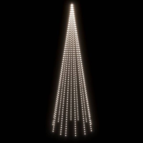 vidaXL LED-Weihnachtsbaum f&uuml;r Fahnenmast Kaltwei&szlig; 732 LEDs 500 cm