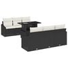 vidaXL Gartensofa-set 7 stk. Schwarz und Creme Poly-Rattan