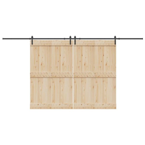 vidaXL Schiebet&uuml;rbeschlag-Set 427 cm Stahl Schwarz