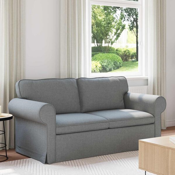 vidaXL Sofa 140cm Hellgrau Metall