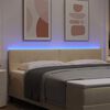 vidaXL LED Kopfteil mit LED-Lichtleisten Creme 180 cm Polyester