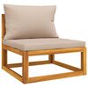 vidaXL 11-tlg. Garten-Lounge-Set mit Taupe Kissen Massivholz