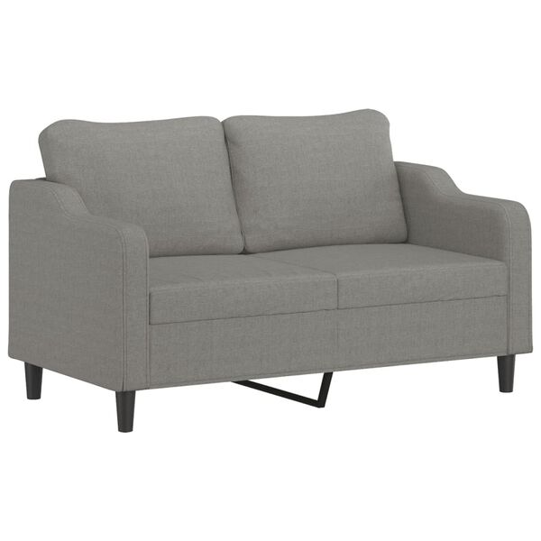 vidaXL 2-Sitzer-Sofa mit Kissen Dunkelgrau 140 cm Stoff
