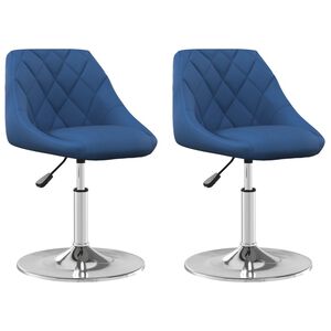 vidaXL Esszimmerst&uuml;hle 2 Stk. Drehbar Blau Samt
