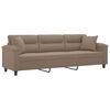 vidaXL 3-Sitzer-Sofa mit Kissen Taupe 210 cm Mikrofasergewebe