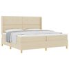 vidaXL Boxspringbett mit Matratze Creme 200 x 200 cm Stoff