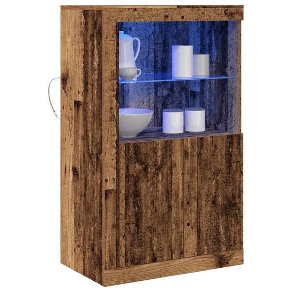vidaXL LED-Sideboard Altholz 60,5 x 37 x 100 cm Holzwerkstoff