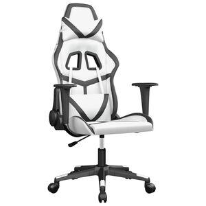 vidaXL Gaming-Stuhl Wei&szlig; und Schwarz Kunstleder