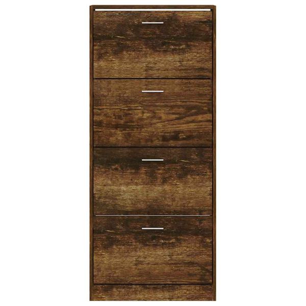 vidaXL Schuhschrank R&auml;uchereiche 63x24x147 cm Holzwerkstoff