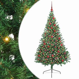 vidaXL K&uuml;nstlicher vorbeleuchteter Weihnachtsbaum Gr&uuml;n 180 cm PVC