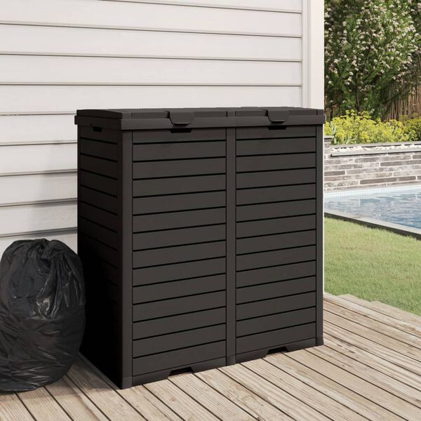 vidaXL Outdoor-M&uuml;lltonne Schwarz 78x41x86 cm Polypropylen