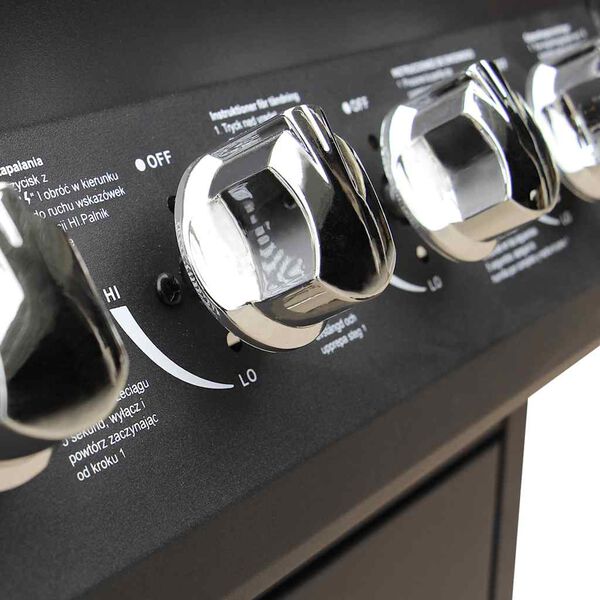 vidaXL Gasgrill 4+1 Brenner Schwarz