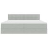 vidaXL Bett mit Stauraum und LED mit LED Hellgrau 200 x 200 cm Samt