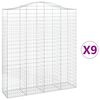 vidaXL Gabionen mit Hochbogen 9 Stk. 200x50x220/240cm Verzinktes Eisen