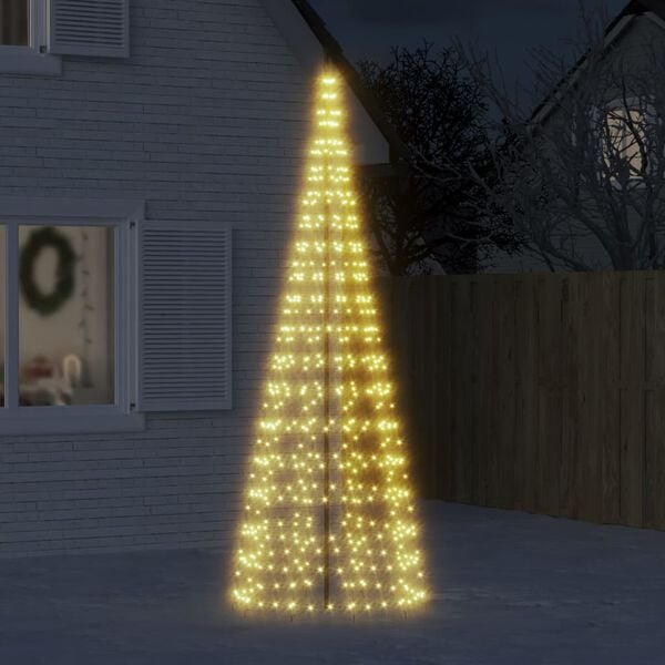 vidaXL LED-Weihnachtsbaum f&uuml;r Fahnenmast 550 LEDs Warmwei&szlig; 300 cm