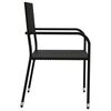 vidaXL 7-tlg. Garten-Essgruppe Schwarz Poly Rattan und Stahl