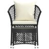 vidaXL 2-tlg. Garten-Lounge-Set mit Kissen Schwarz Poly Rattan
